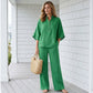 🎁2026 New Arrivals 50% OFF💥Women's Stand-Up Collar Top & Wide-Leg Pants Set