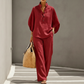 🎁2026 New Arrivals 50% OFF💥Women's Stand-Up Collar Top & Wide-Leg Pants Set
