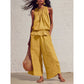 Women's Sleeveless Smocked Neck Top & Pants Set