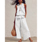Women's Sleeveless Smocked Neck Top & Pants Set
