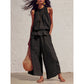 Women's Sleeveless Smocked Neck Top & Pants Set