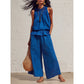 Women's Sleeveless Smocked Neck Top & Pants Set