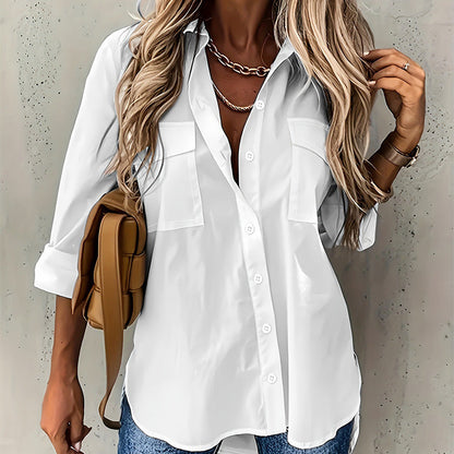 Women’s Long Sleeve Solid Color Shirt