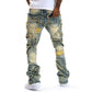 【🎉LIMITED-TIME 50% OFF+Free delivery!】 ✨Men's Classic Stretch Flare Jeans | Premium Vintage Wash Denim with Unique Patchwork Detail for Smart Casual Wear