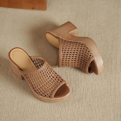 👡【Limited‑time offer: 50% off】Women's Casual Hollow-Out Peep Toe Platform Sandals